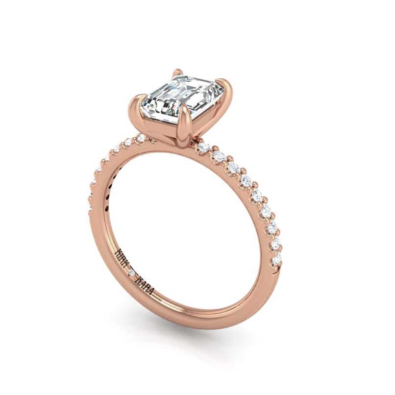 Preset Diamond Solitaire Emerald Lab Diamond Engagement Ring