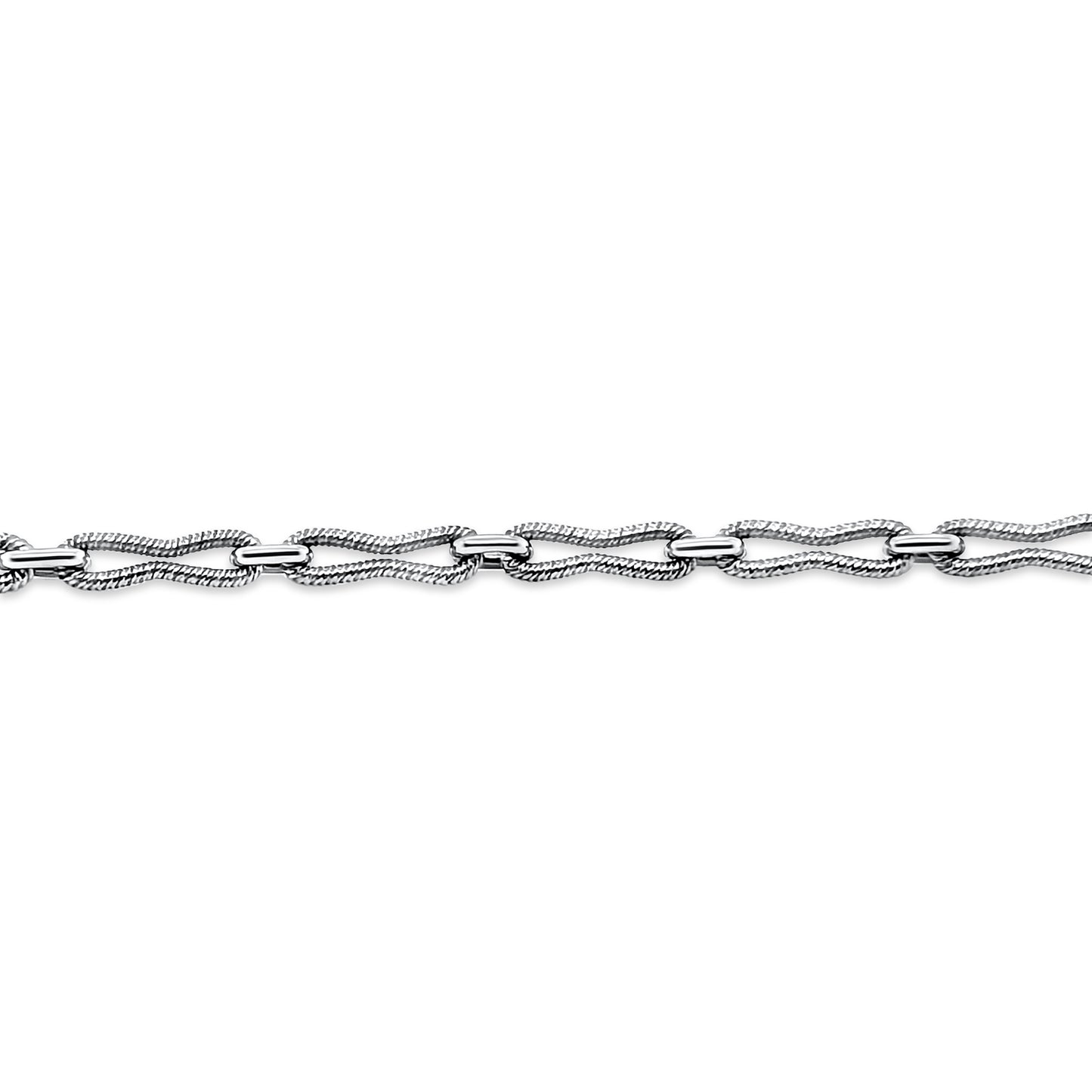 18K White Gold Handmade 16 Inch Paperclip Chain