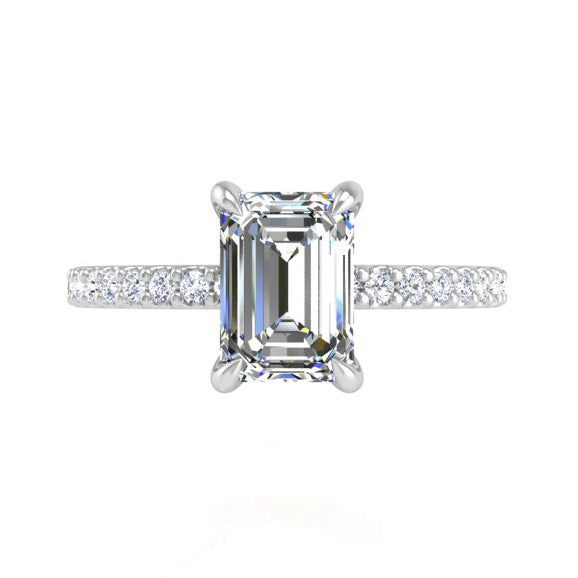 Preset Diamond Solitaire Emerald Lab Diamond Engagement Ring