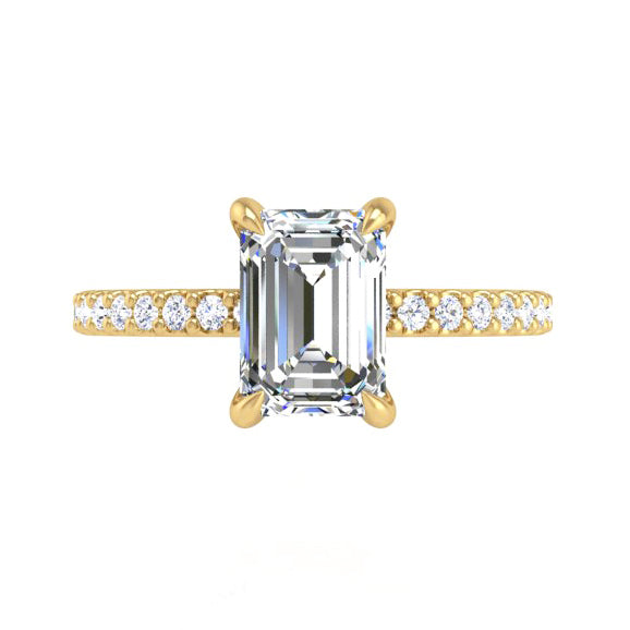Preset Diamond Solitaire Emerald Lab Diamond Engagement Ring