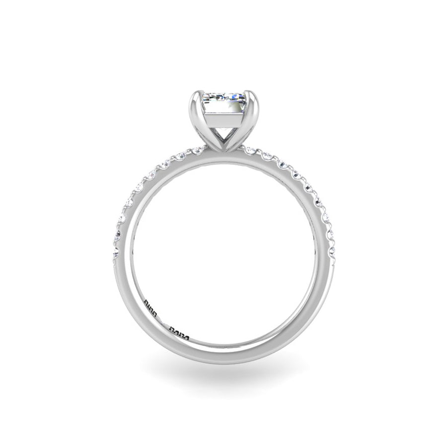 Preset Diamond Solitaire Emerald Lab Diamond Engagement Ring