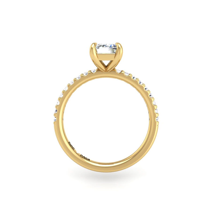 Preset Diamond Solitaire Emerald Lab Diamond Engagement Ring