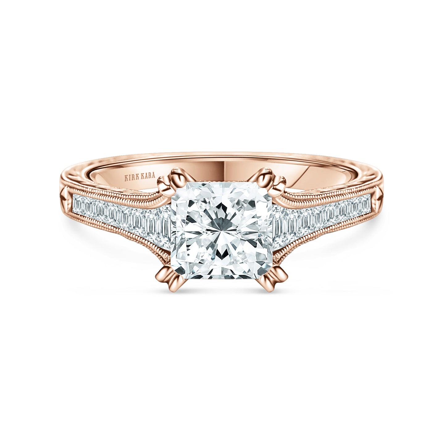 Channel Set Graduated Baguette Diamond Engagement Ring