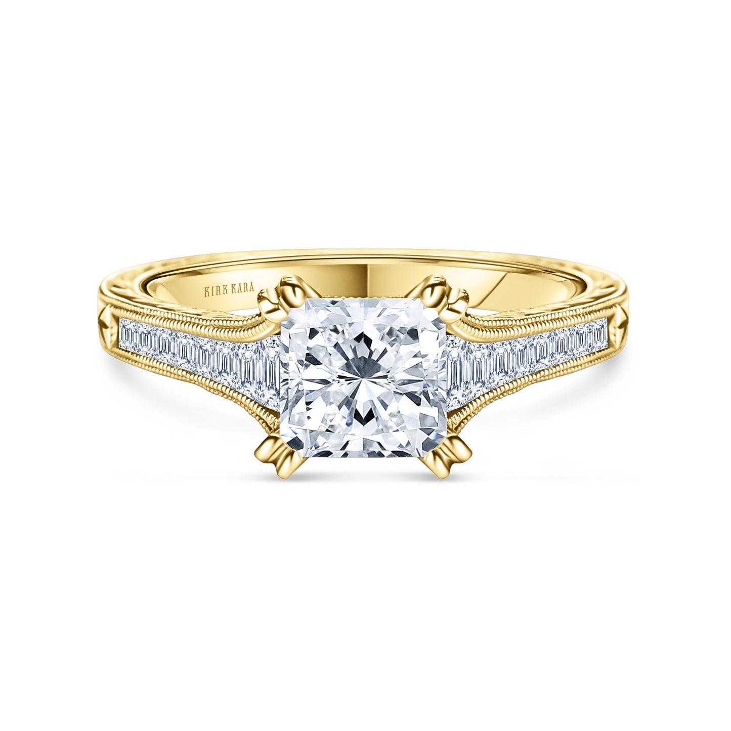 Channel Set Graduated Baguette Diamond Engagement Ring