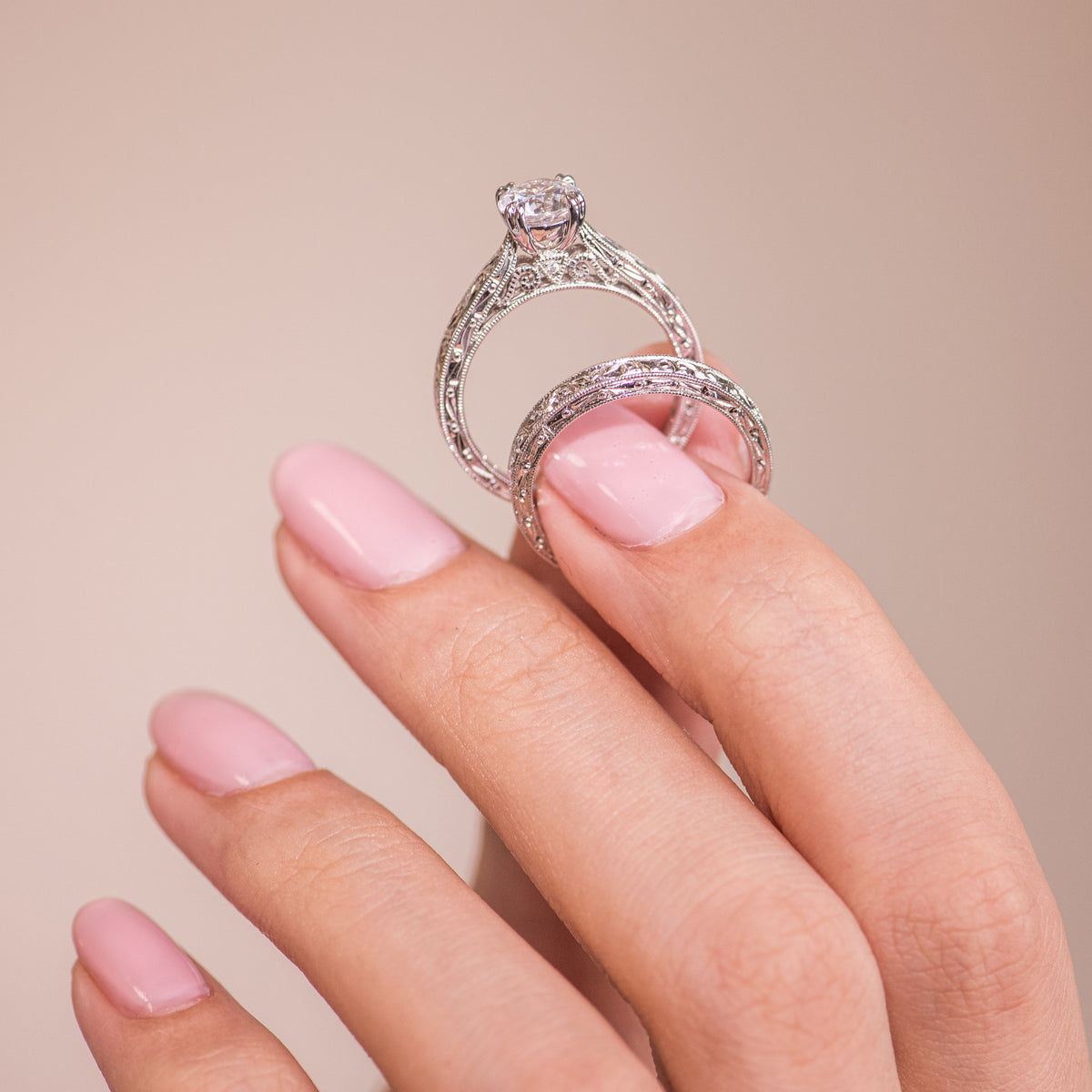 Hand-Engraved Vintage-Inspired Solitaire Engagement Ring – Kirk Kara