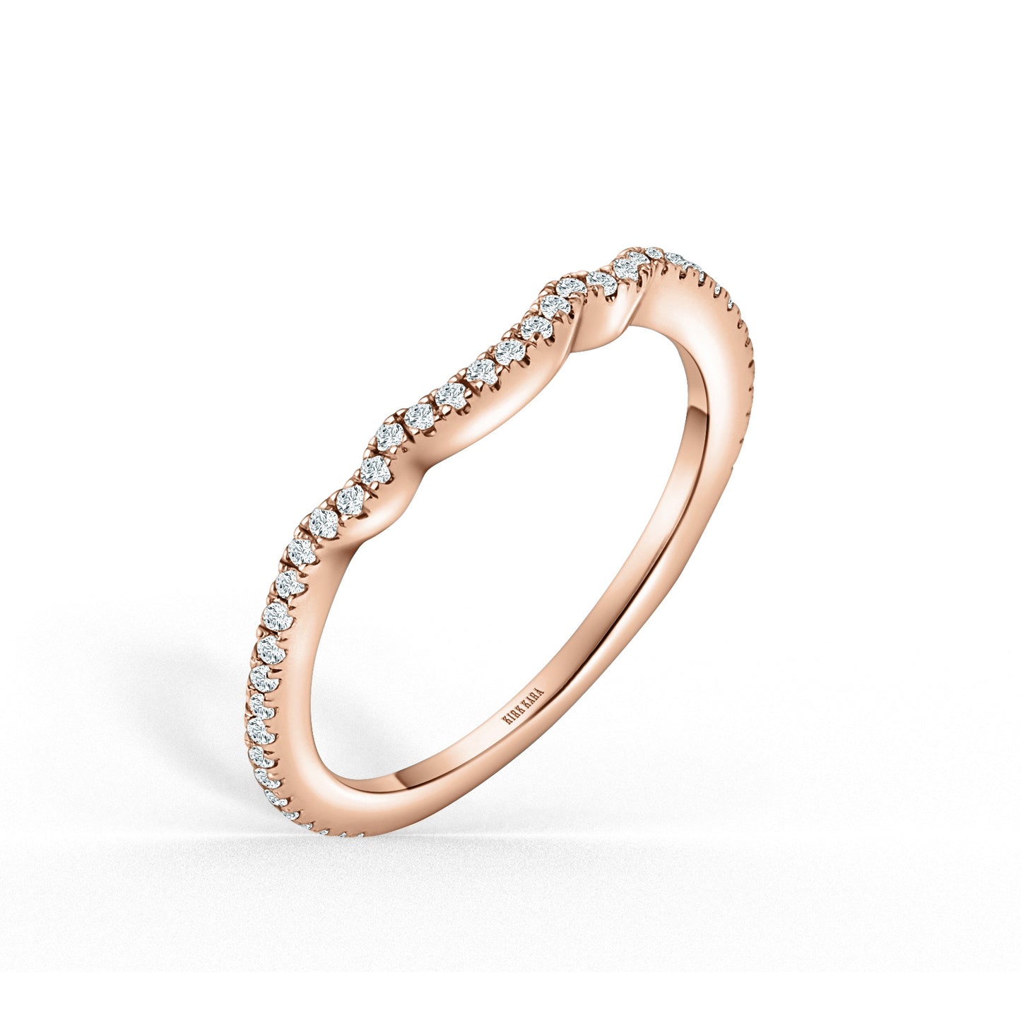 Delicate Curved Diamond Wedding Band