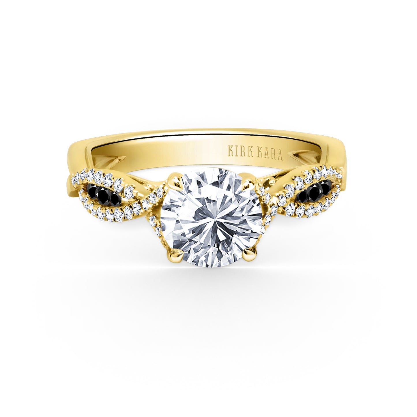 Channel Twist Black Diamond Engagement Ring