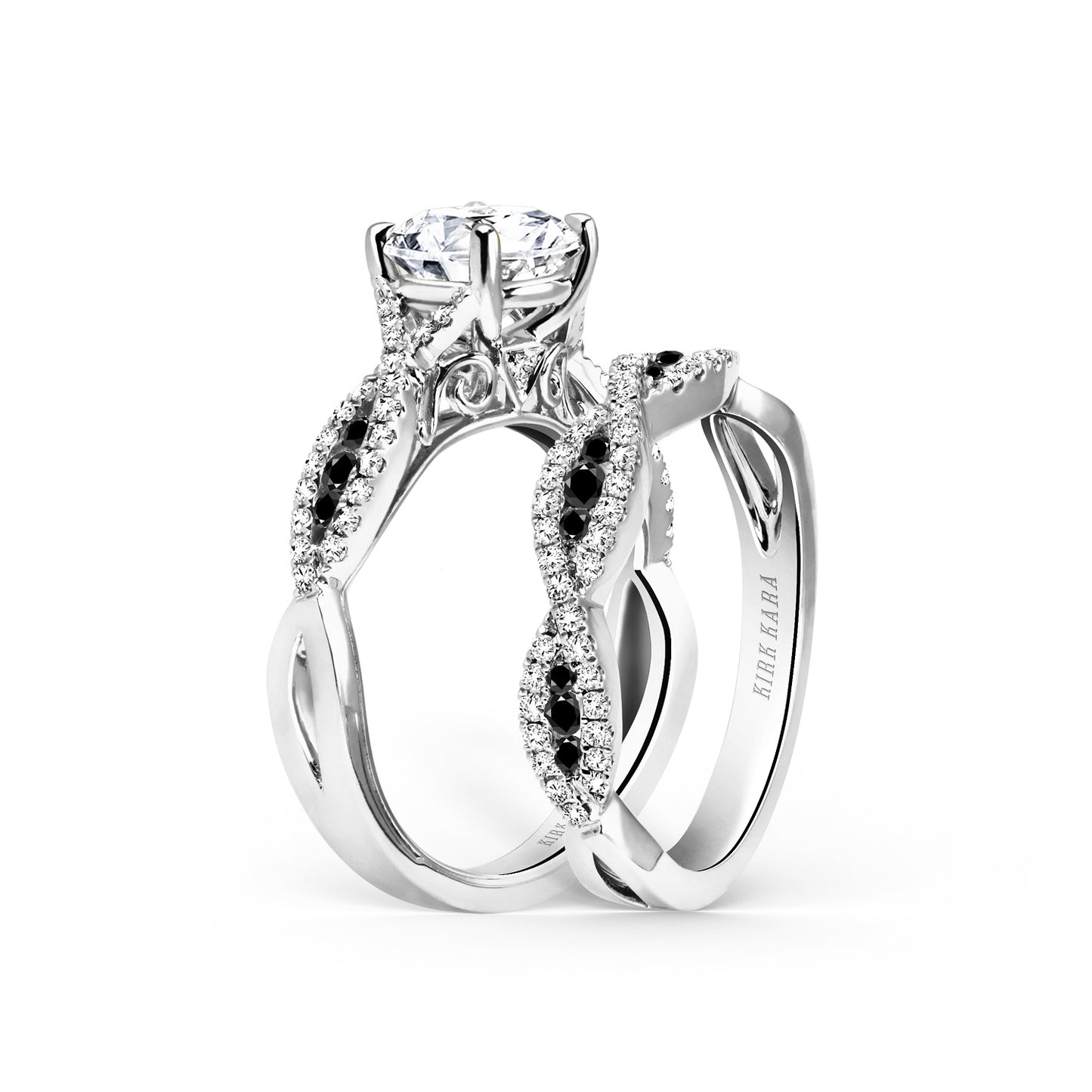 Channel Twist Black Diamond Engagement Ring
