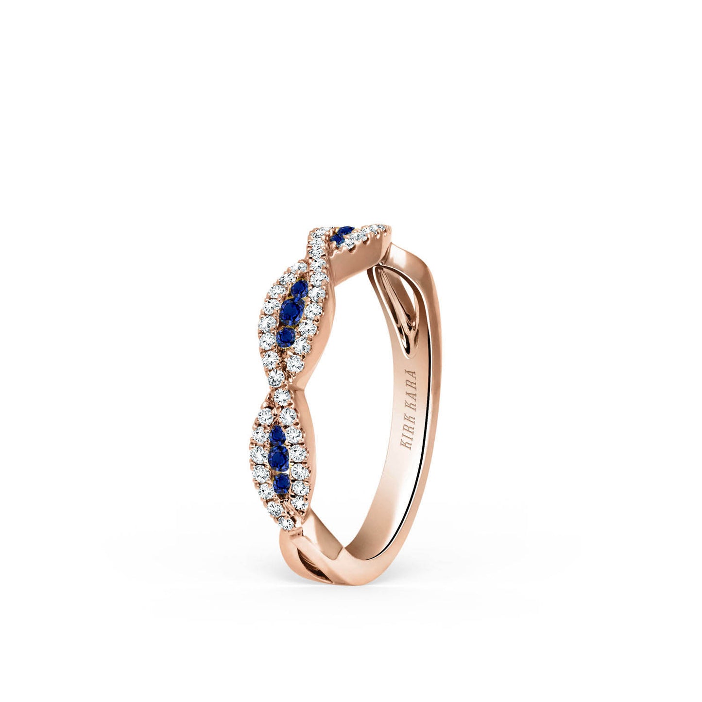 Classic Twist Channel Blue Sapphire Wedding Band