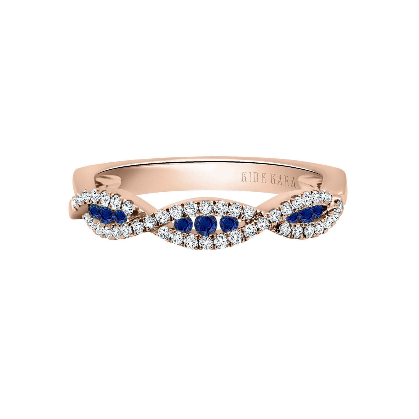 Classic Twist Channel Blue Sapphire Wedding Band