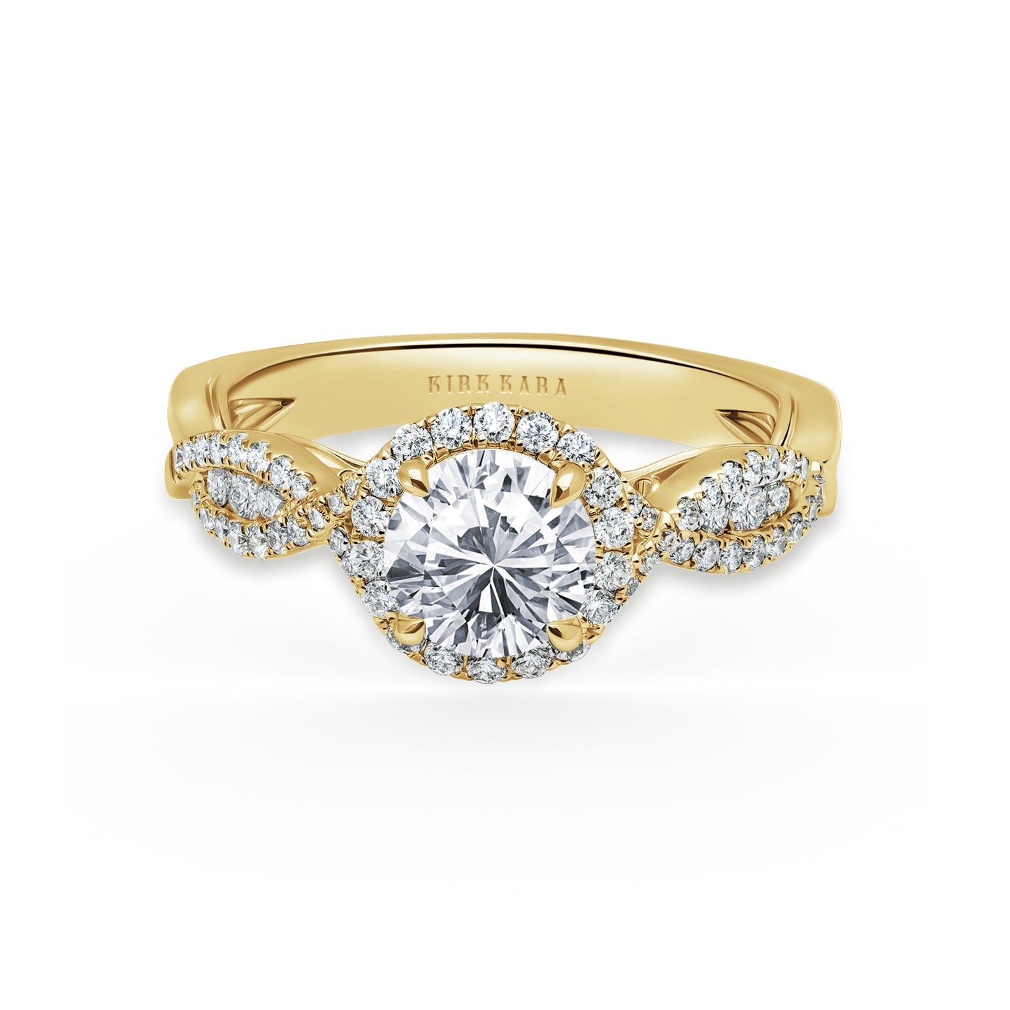 Classic Twist Channel Halo Diamond Engagement Ring