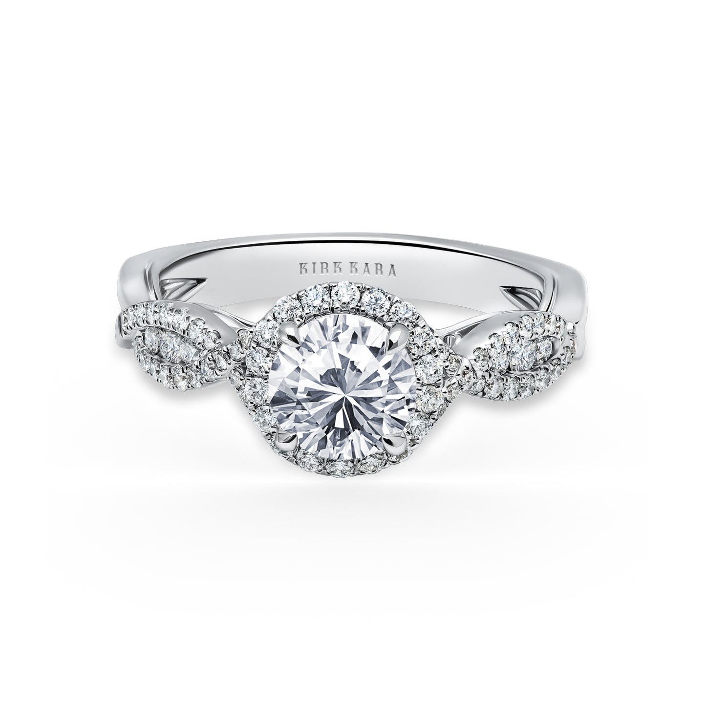 Classic Twist Channel Halo Diamond Engagement Ring