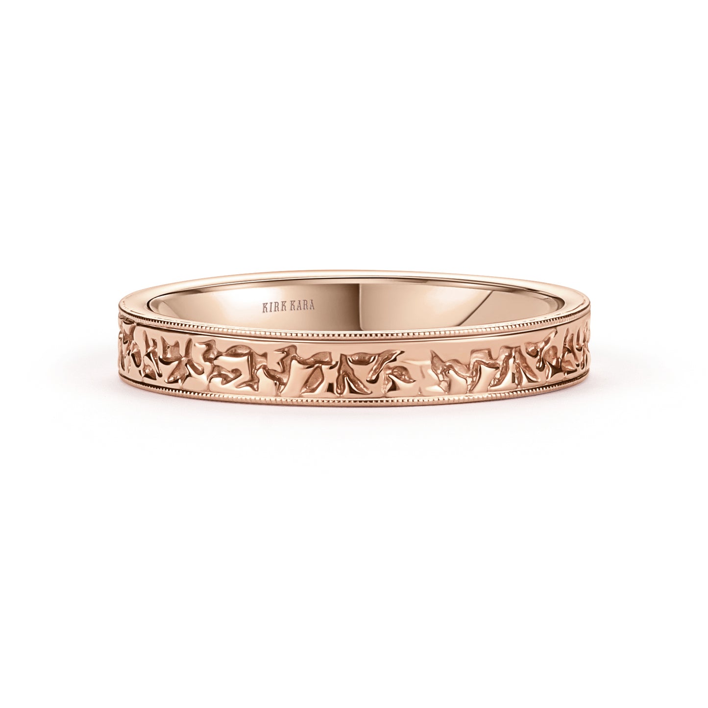 Thin Nugget Engraved Wedding Band, 3mm