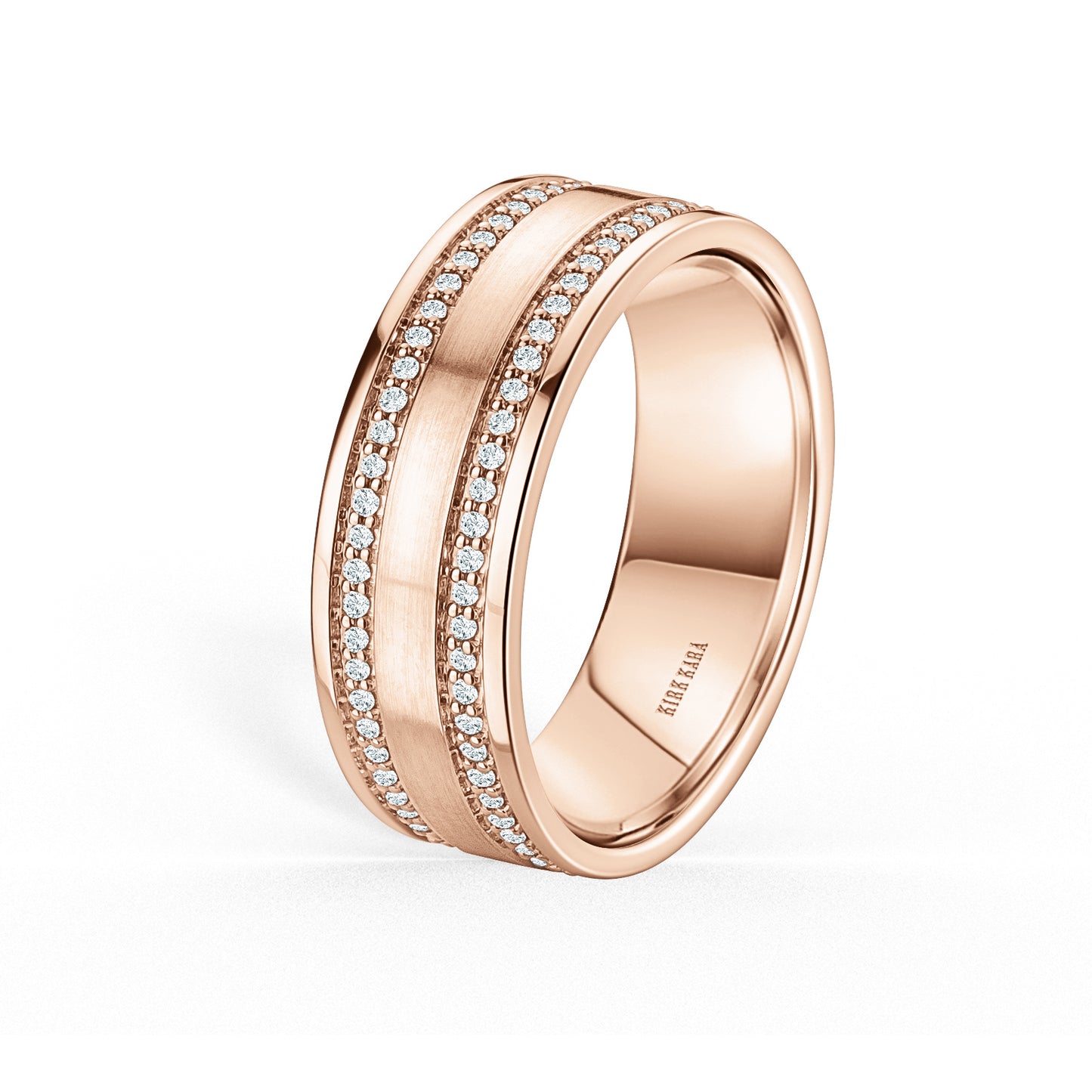 Diamond Eternity Satin Wedding Band, 7.5mm