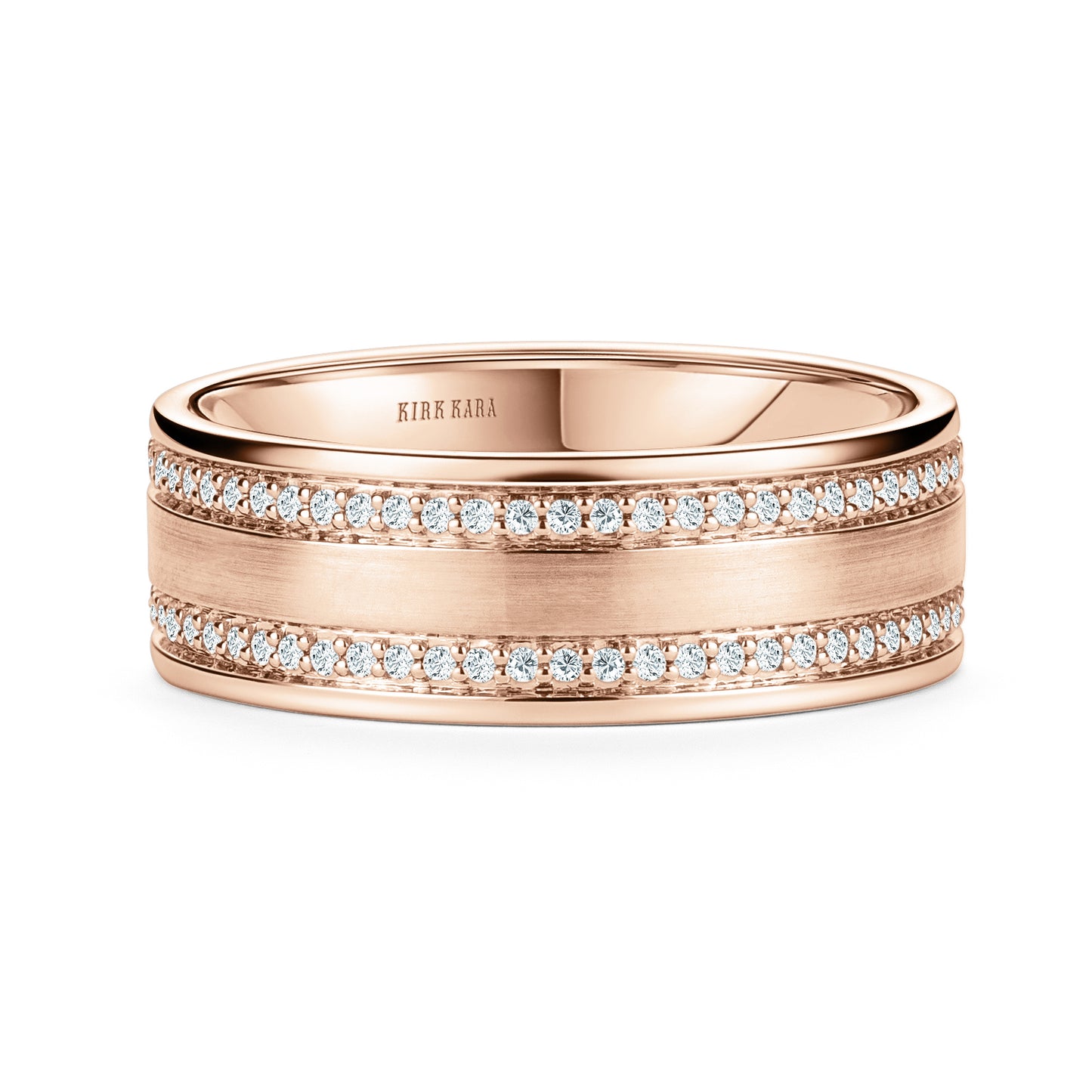 Diamond Eternity Satin Wedding Band, 7.5mm