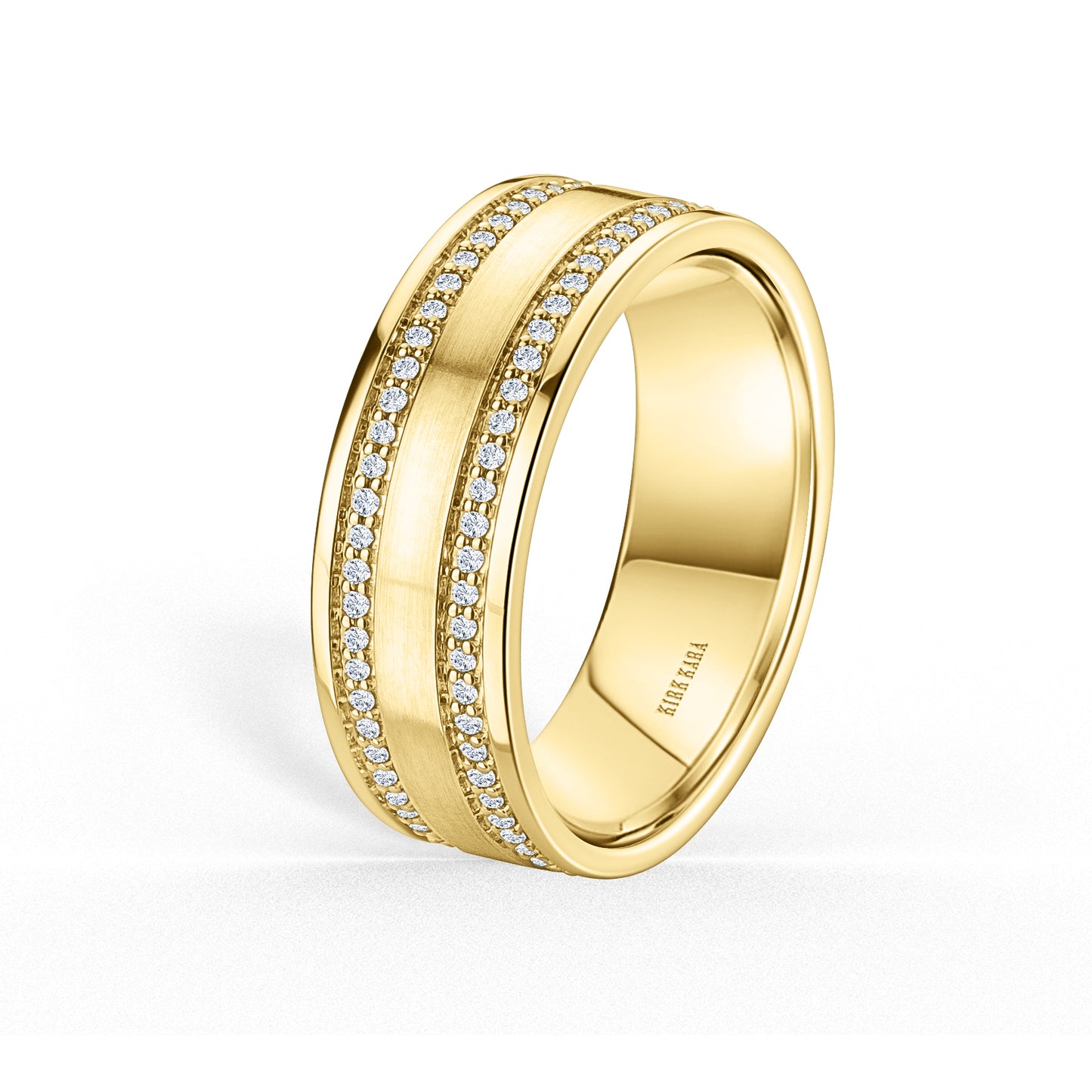 Diamond Eternity Satin Wedding Band, 7.5mm