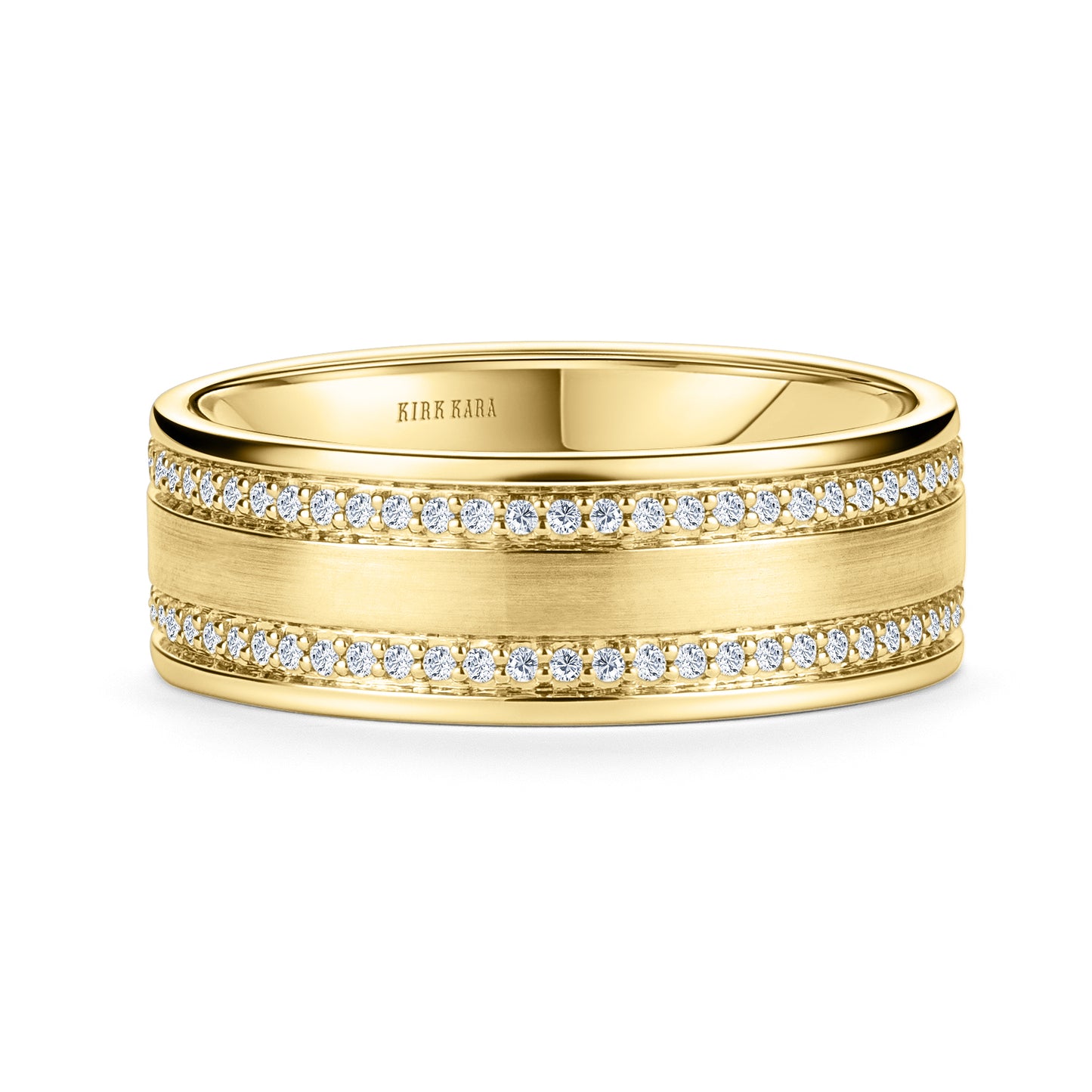 Diamond Eternity Satin Wedding Band, 7.5mm