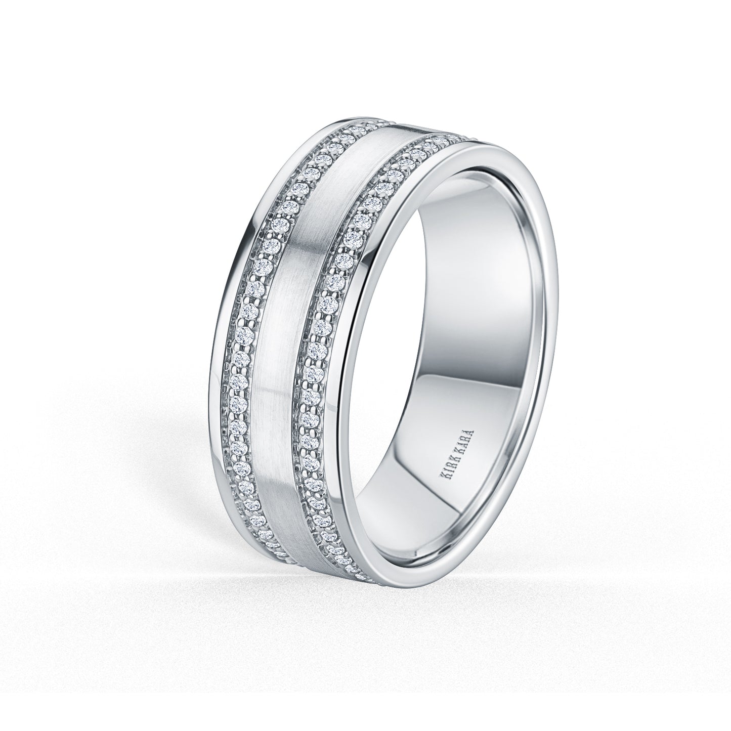 Diamond Eternity Satin Wedding Band, 7.5mm