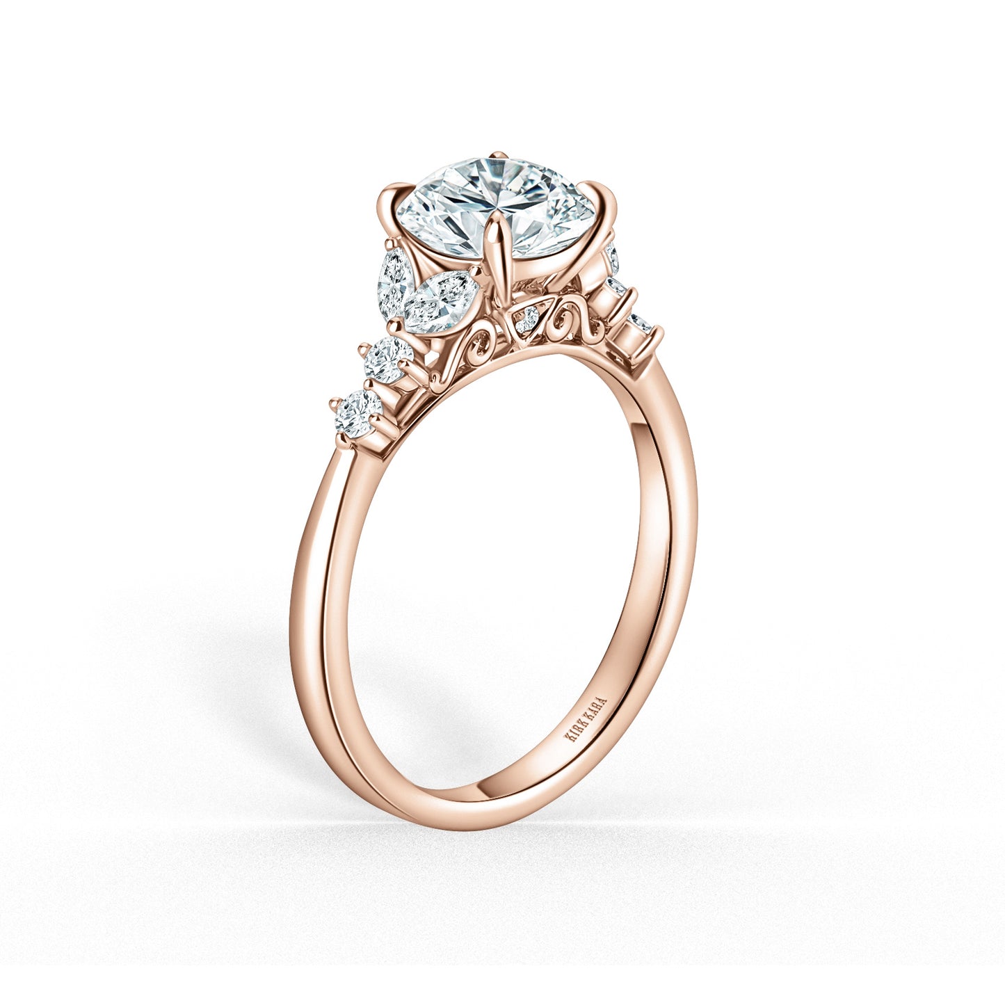 Marquise Diamond Cathedral Engagement Ring