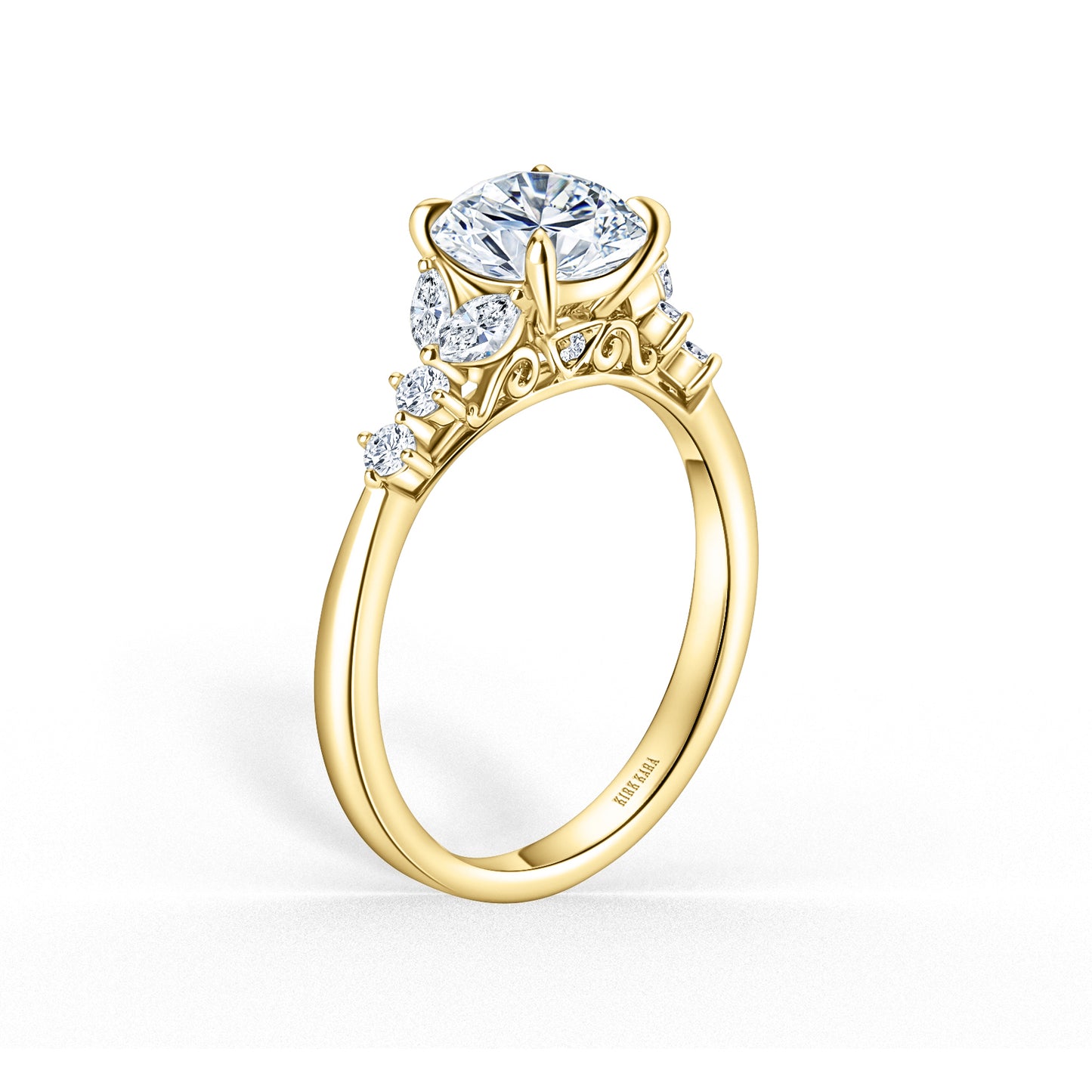 Marquise Diamond Cathedral Engagement Ring