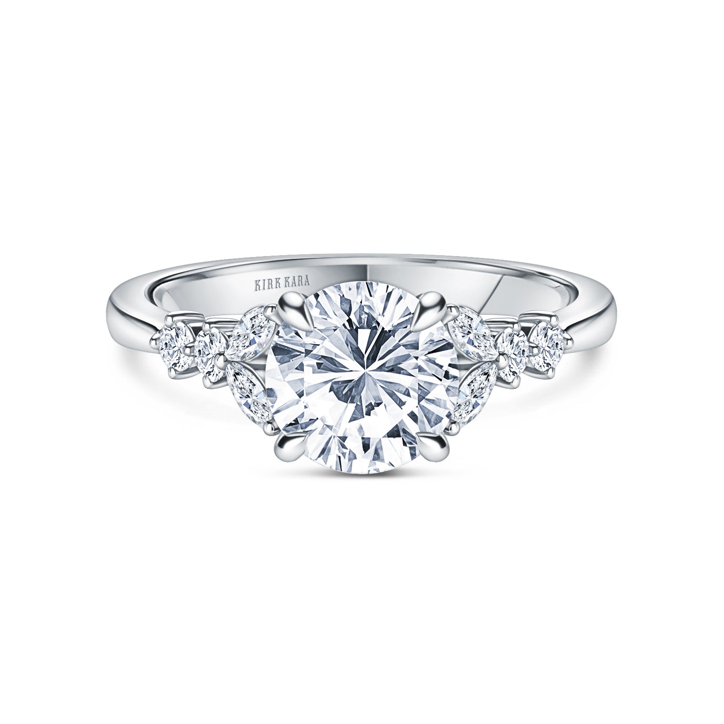 Marquise Diamond Cathedral Engagement Ring