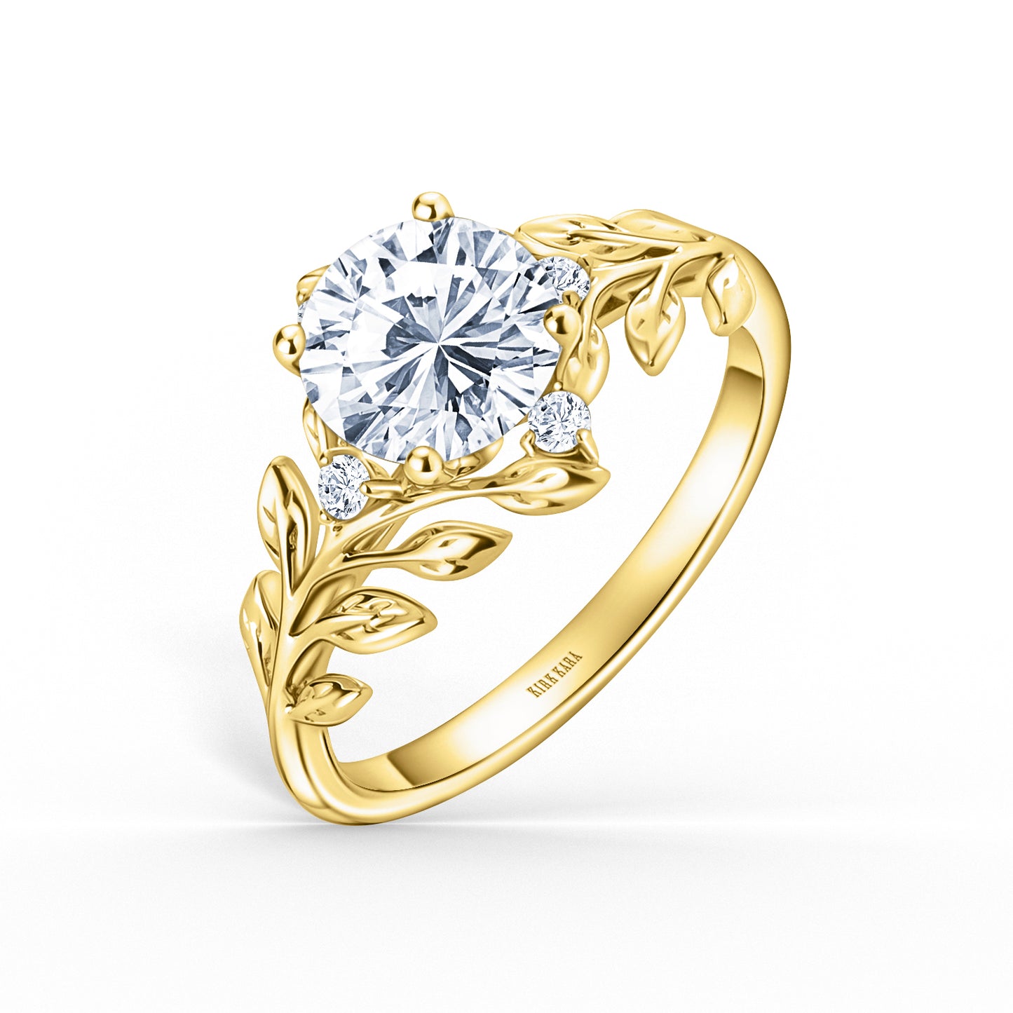 Floral Leaf Inspired Bypass Engagement Ring