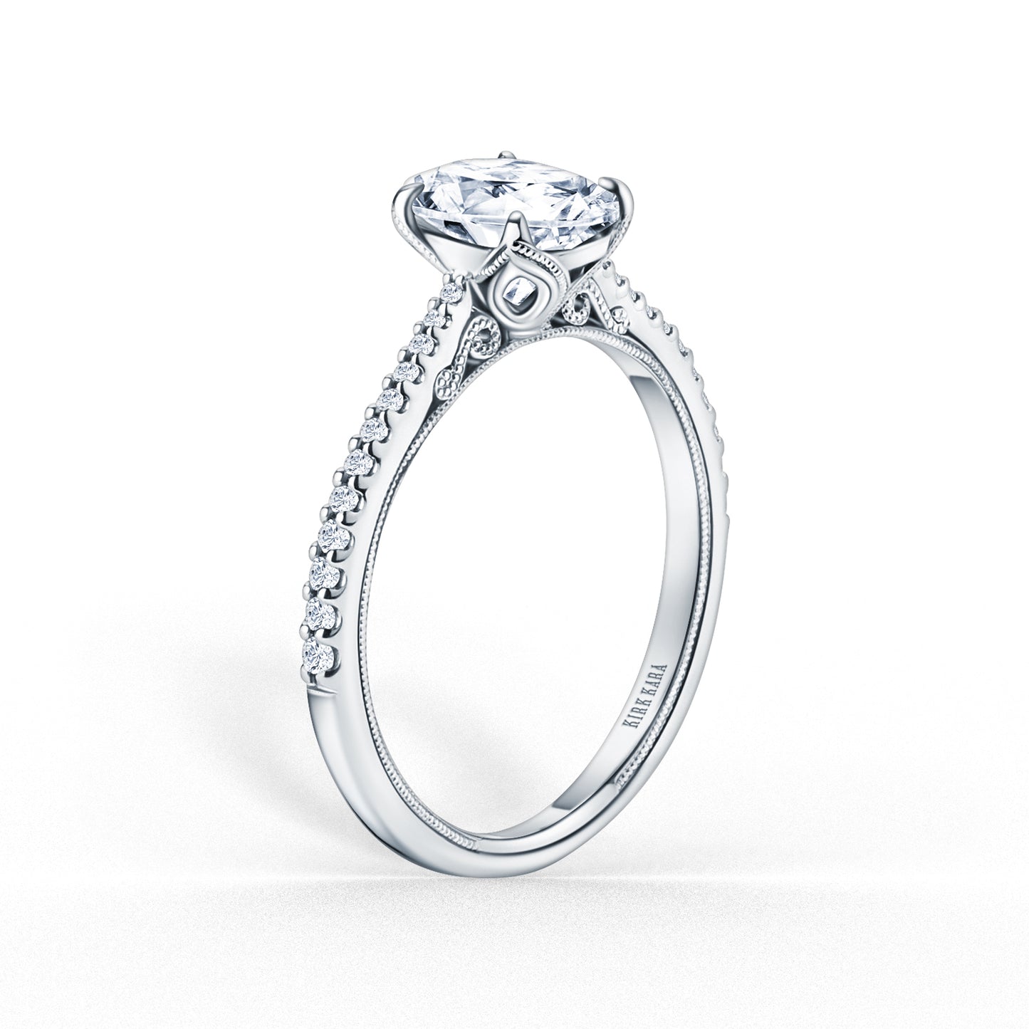 Classic Filigree Diamond Solitaire Engagement Ring