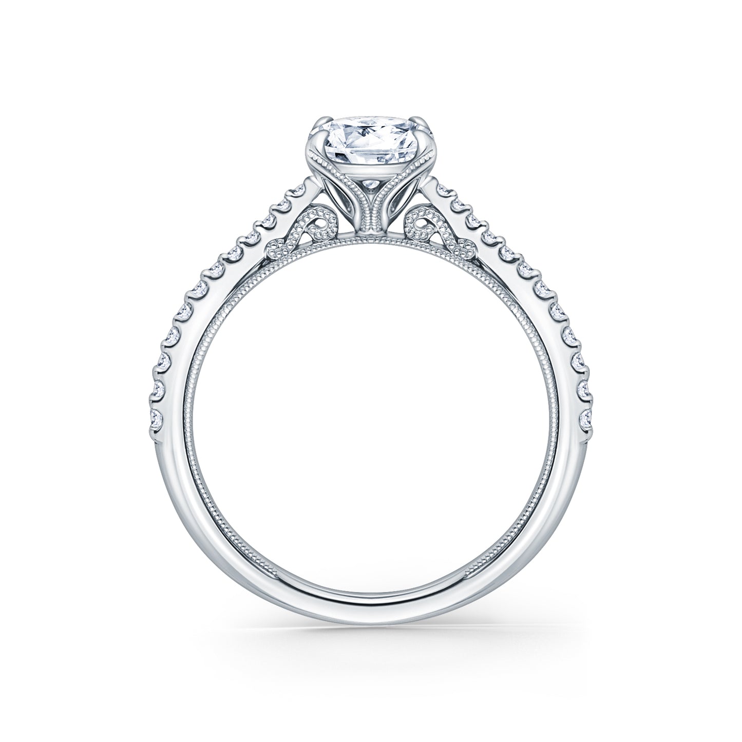 Classic Filigree Diamond Solitaire Engagement Ring