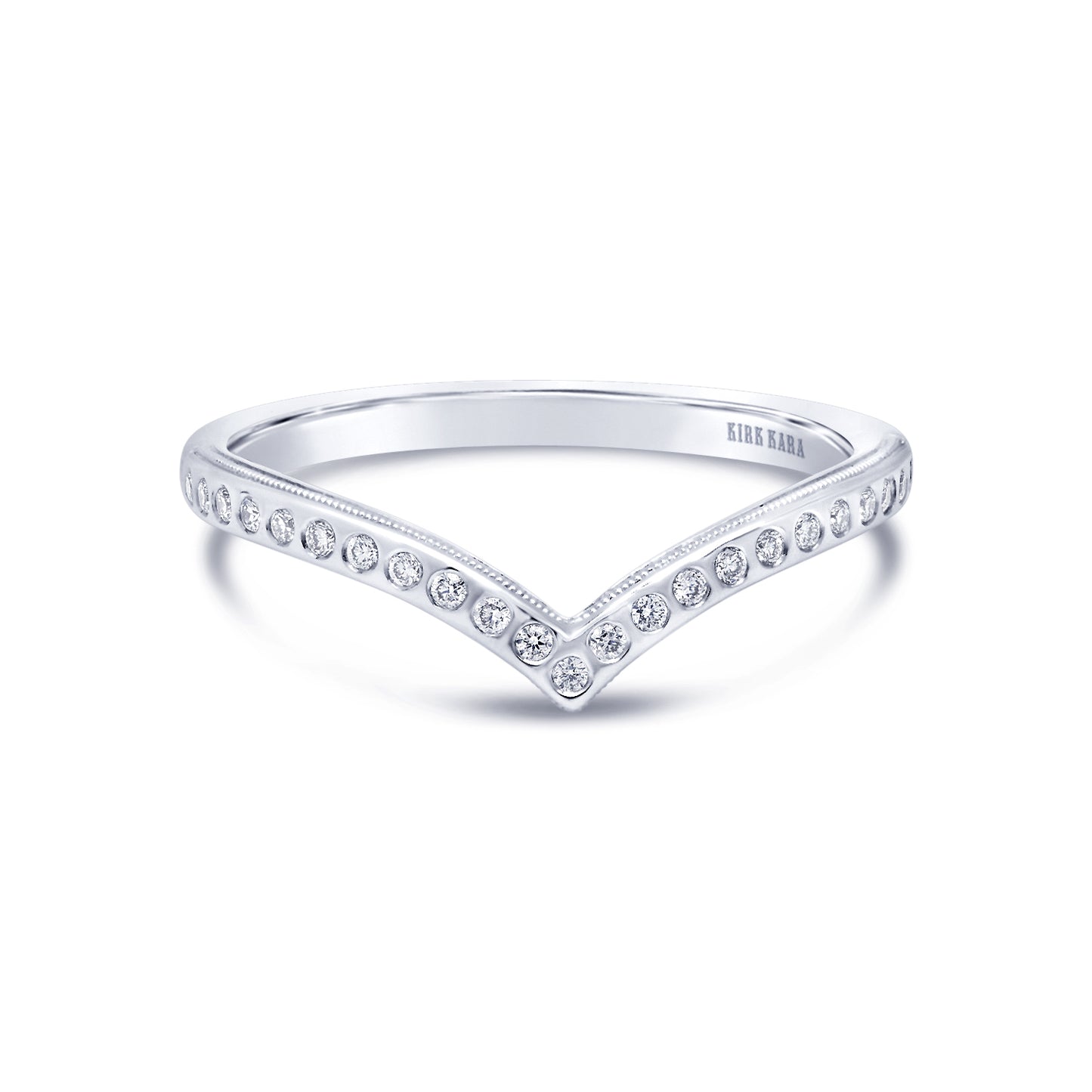 Boho Diamond V Shaped Wedding Band