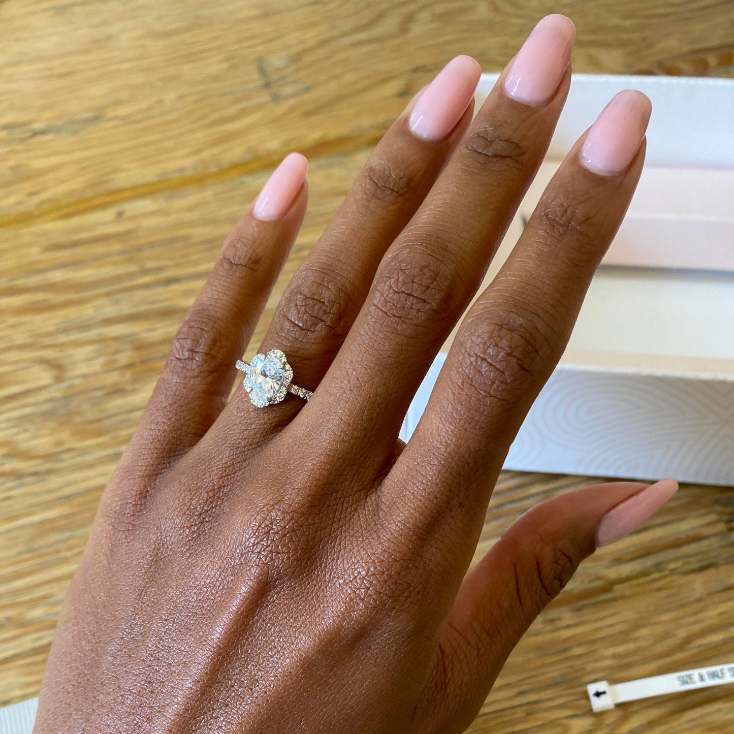 Floral Delicate Halo Diamond Engagement Ring