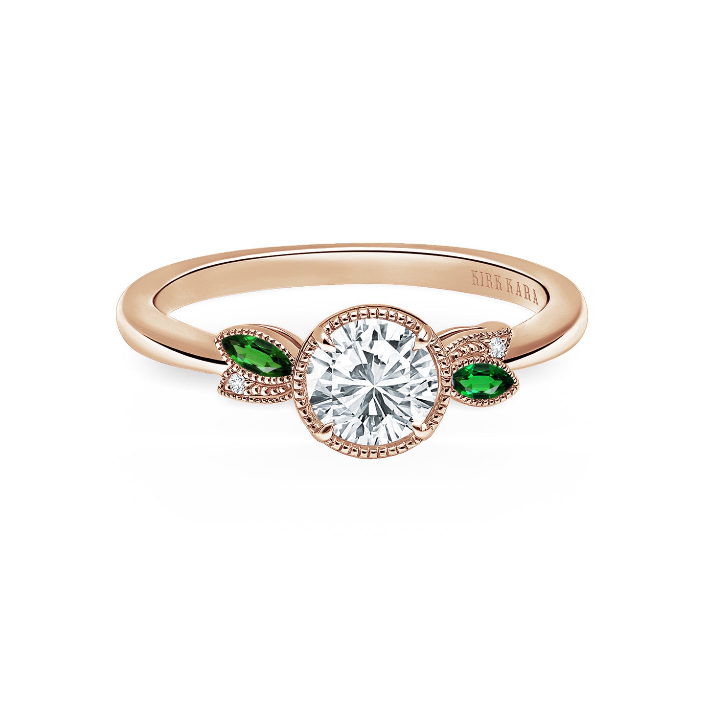 Floral Boho Tsavorite Diamond Engagement Ring