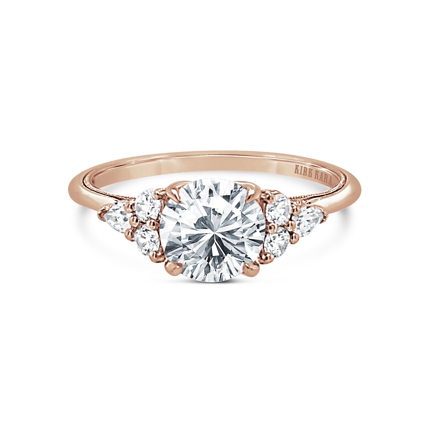 Classic Pear Round Side Stone Diamond Engagement Ring