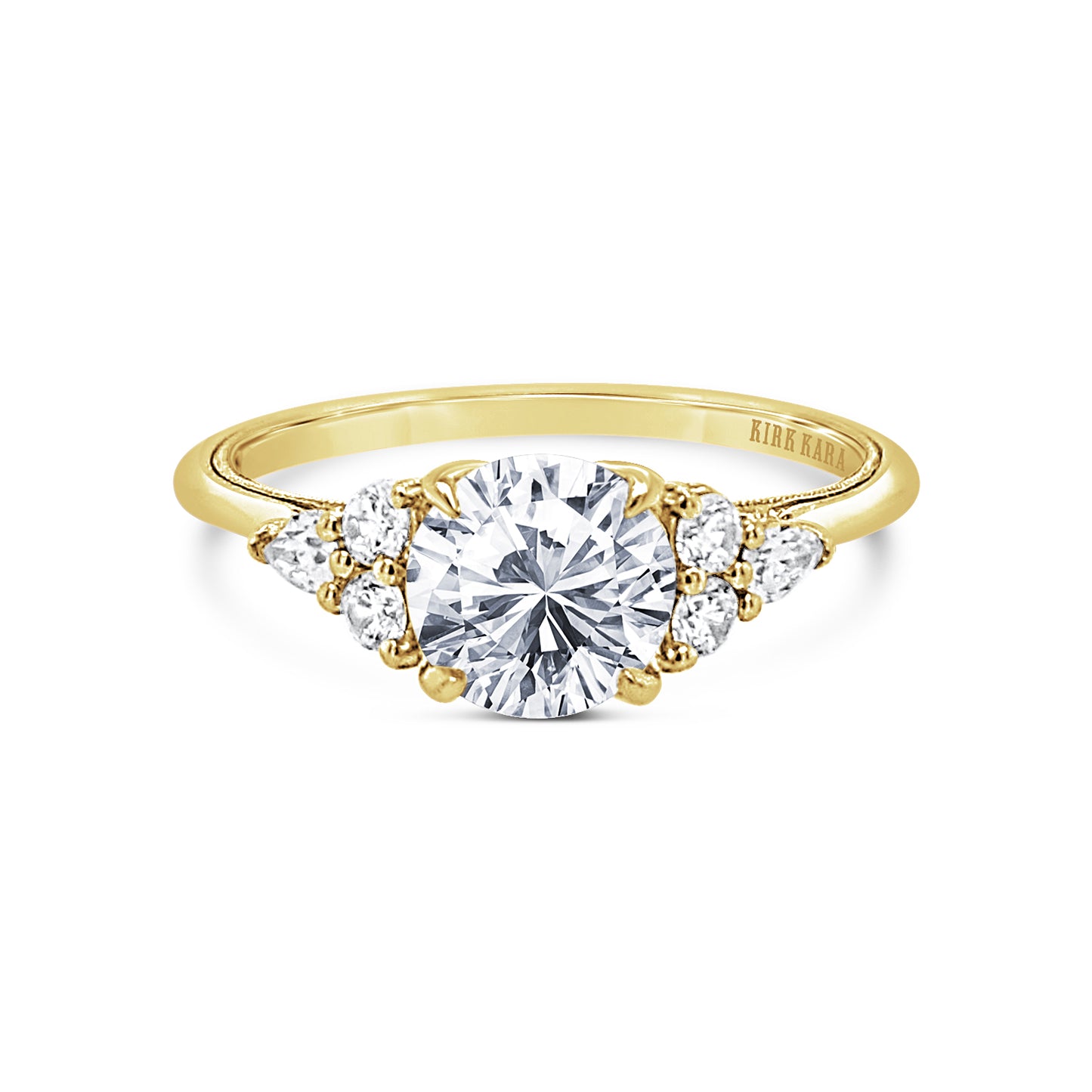 Classic Pear Round Side Stone Diamond Engagement Ring