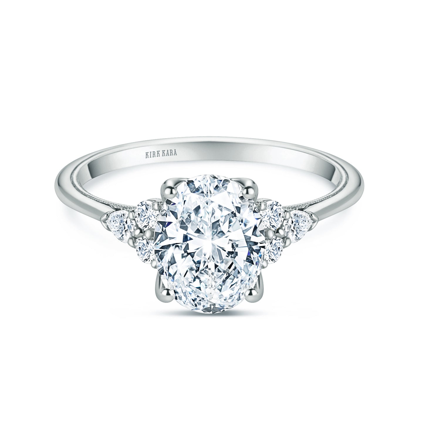 Classic Pear Round Side Stone Diamond Engagement Ring