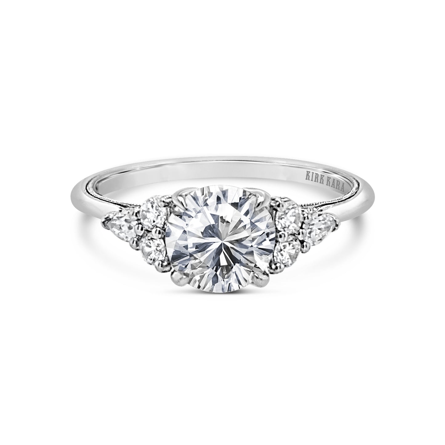 Classic Pear Round Side Stone Diamond Engagement Ring