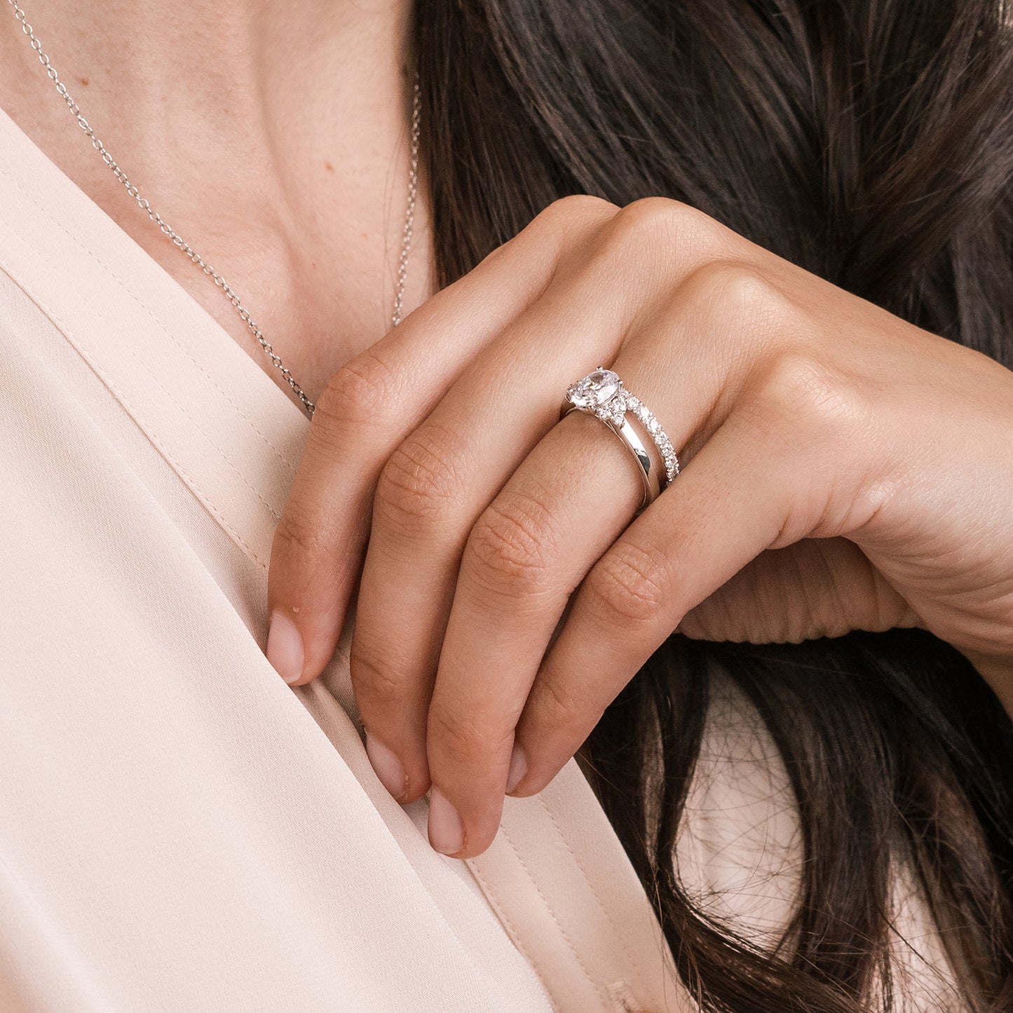 Round Diamond Cluster Engagement Ring