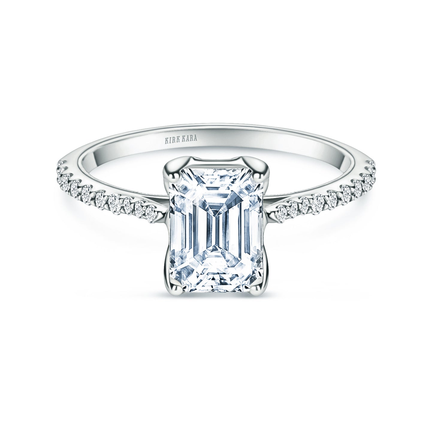 Cathedral Hidden Halo Solitaire Diamond Engagement Ring
