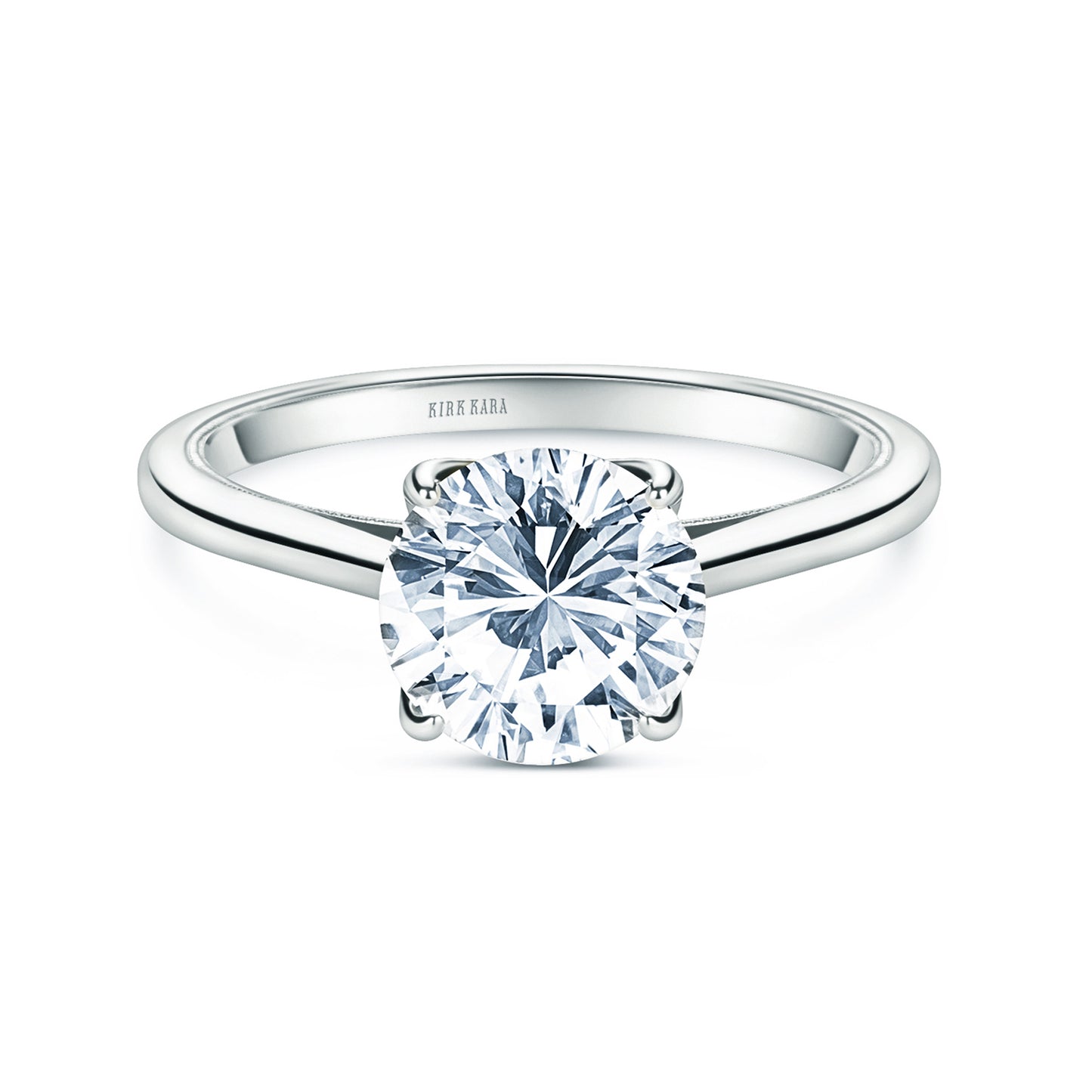 Cathedral Hidden Halo Solitaire Engagement Ring