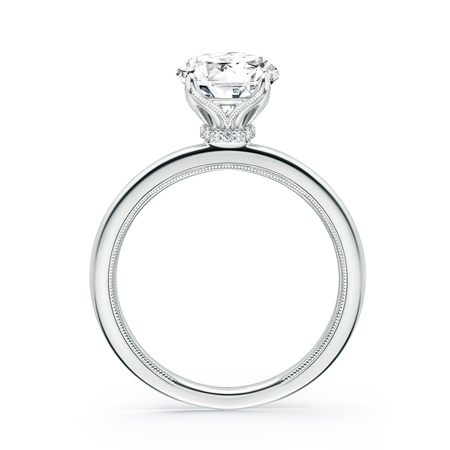 Hidden Halo Solitaire Engagement Ring