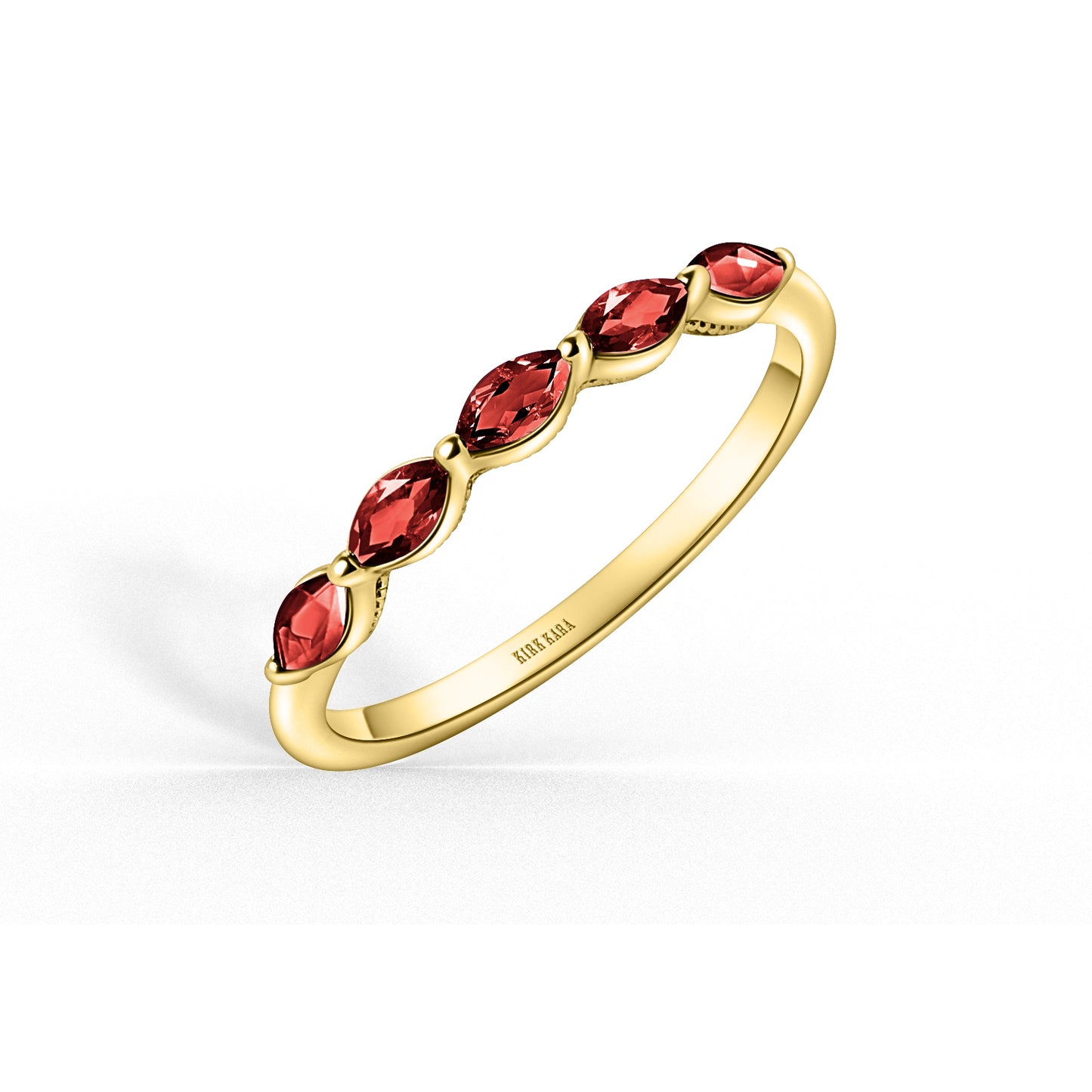 Prong Set Milgrain Marquise Ruby Wedding Band