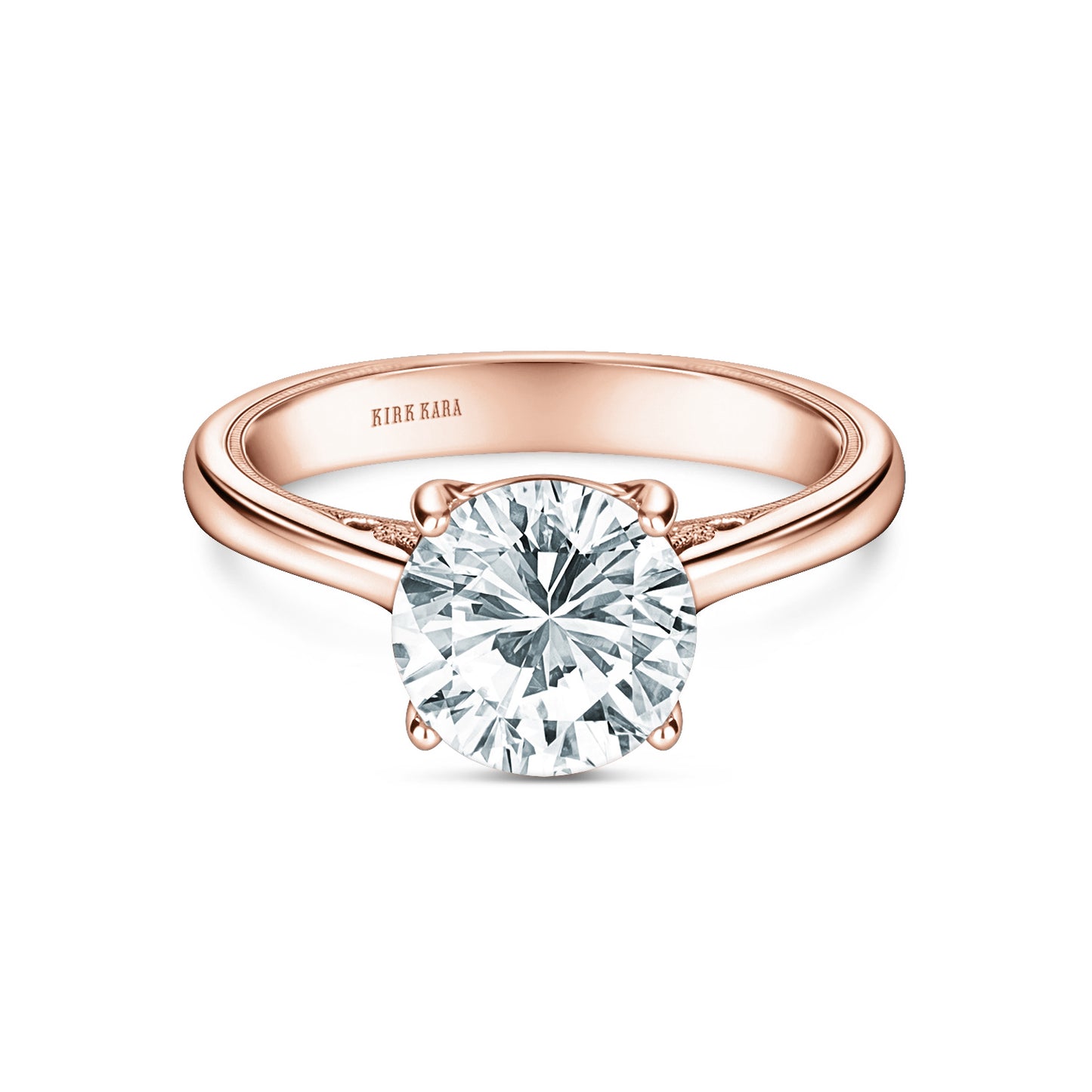 Wide Classic Filigree Milgrain Solitaire Engagement Ring
