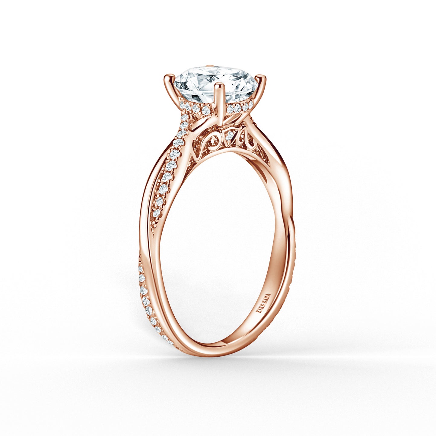 Thin Classic Diamond Twist Engagement Ring