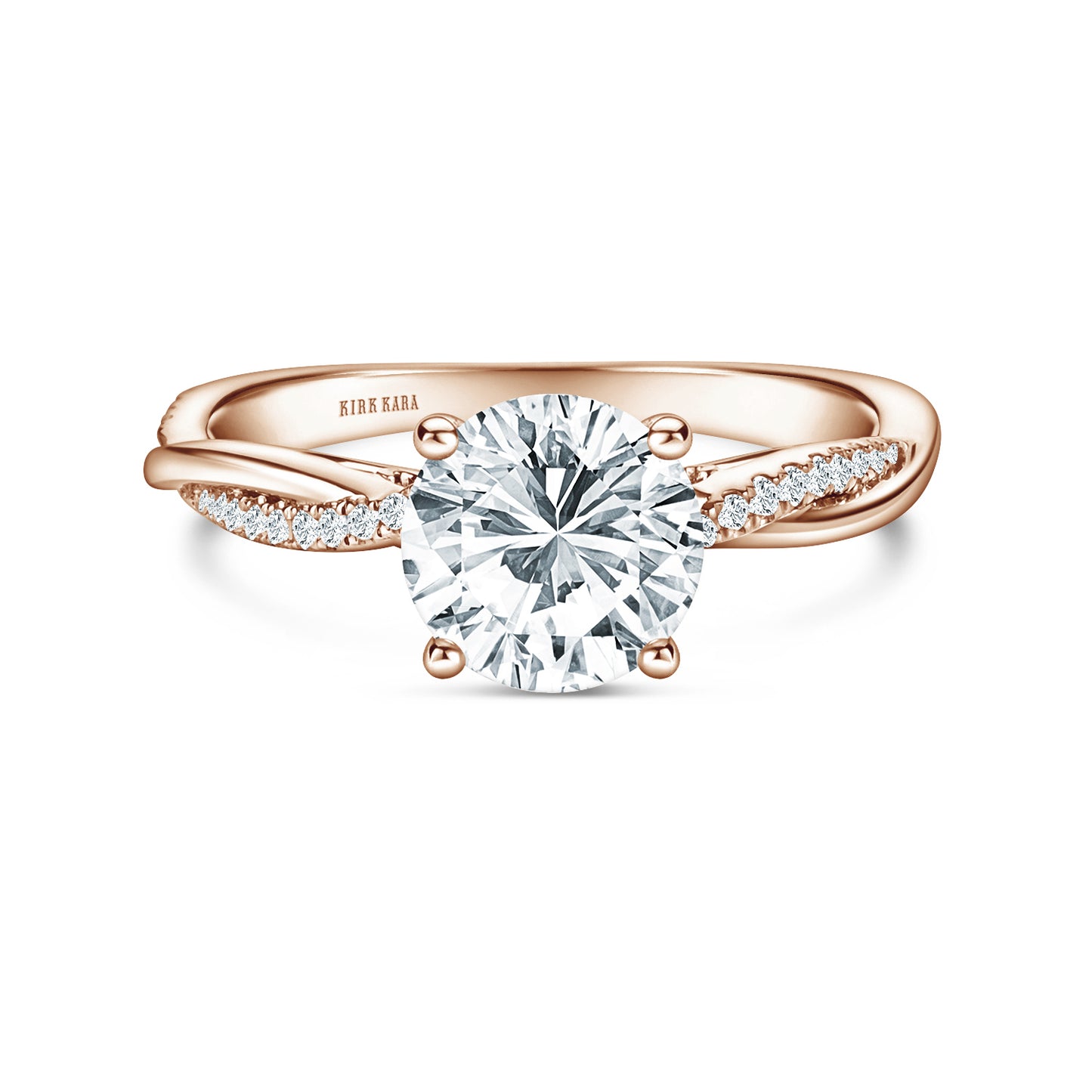 Thin Classic Diamond Twist Engagement Ring