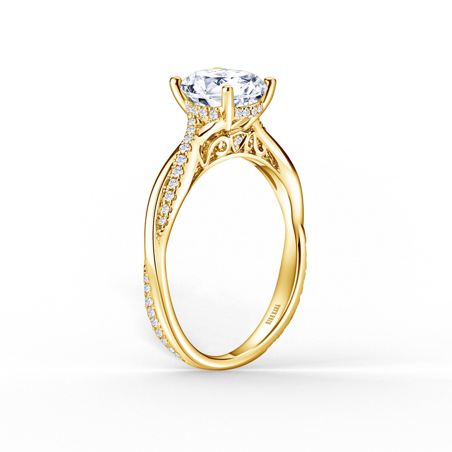 Thin Classic Diamond Twist Engagement Ring