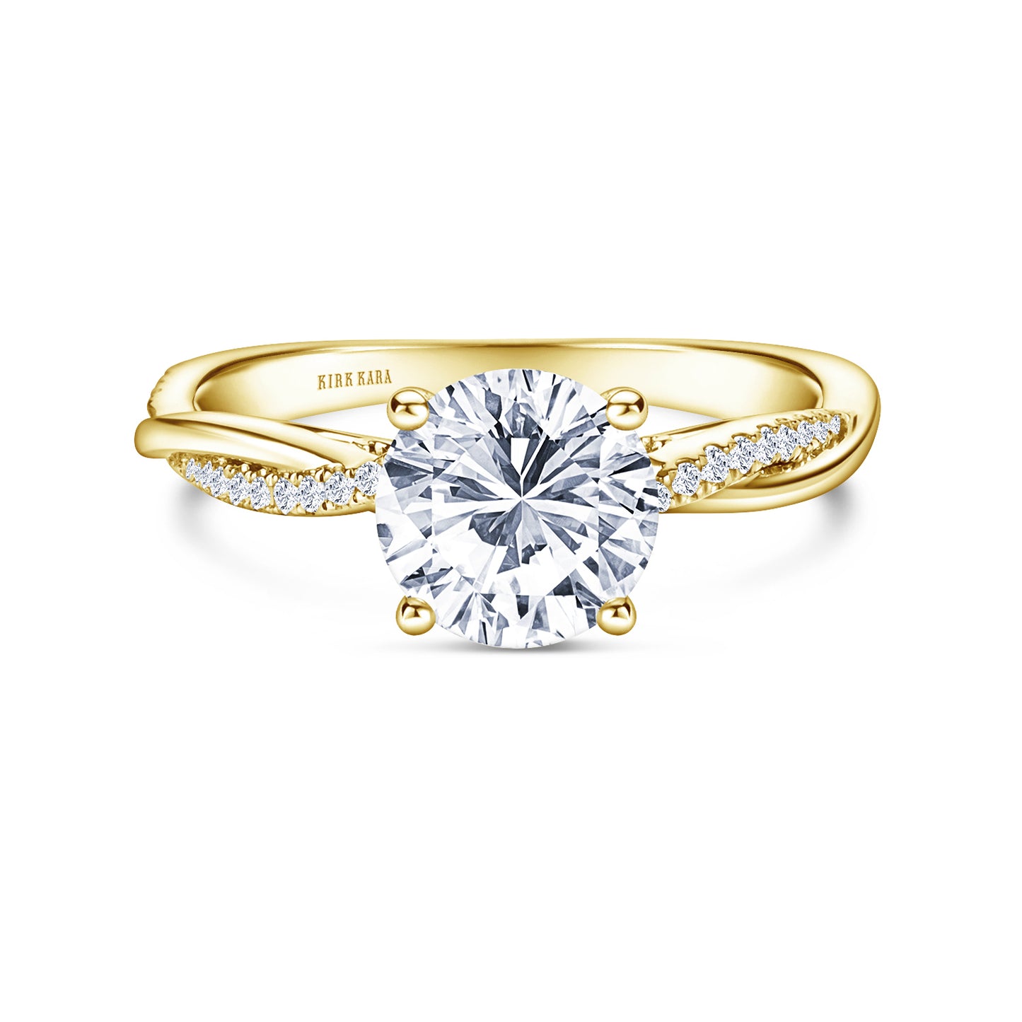 Thin Classic Diamond Twist Engagement Ring