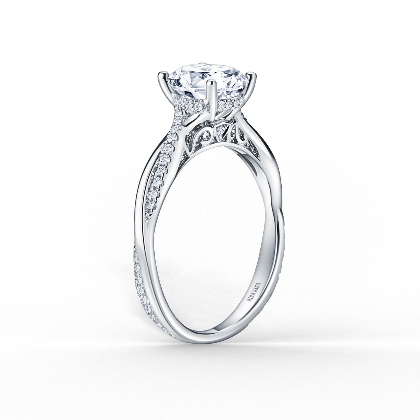 Thin Classic Diamond Twist Engagement Ring