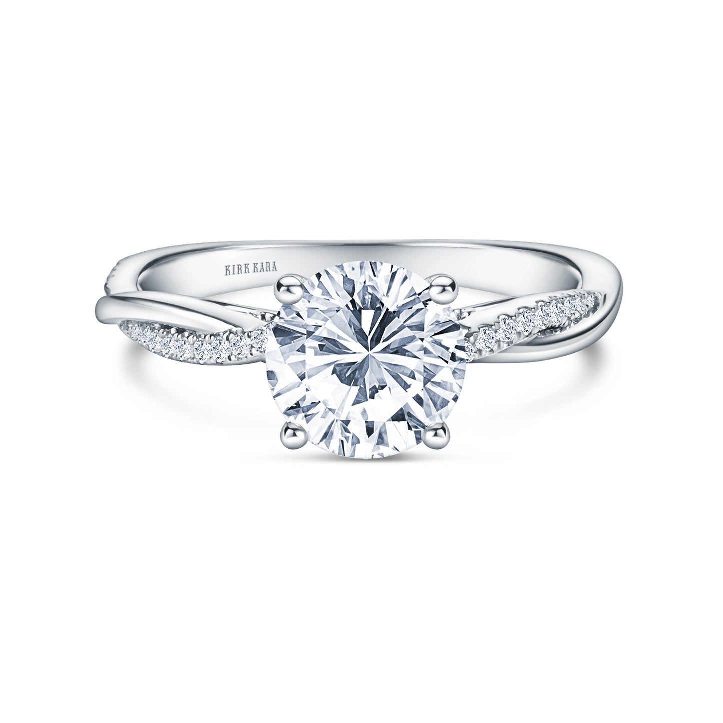 Thin Classic Diamond Twist Engagement Ring