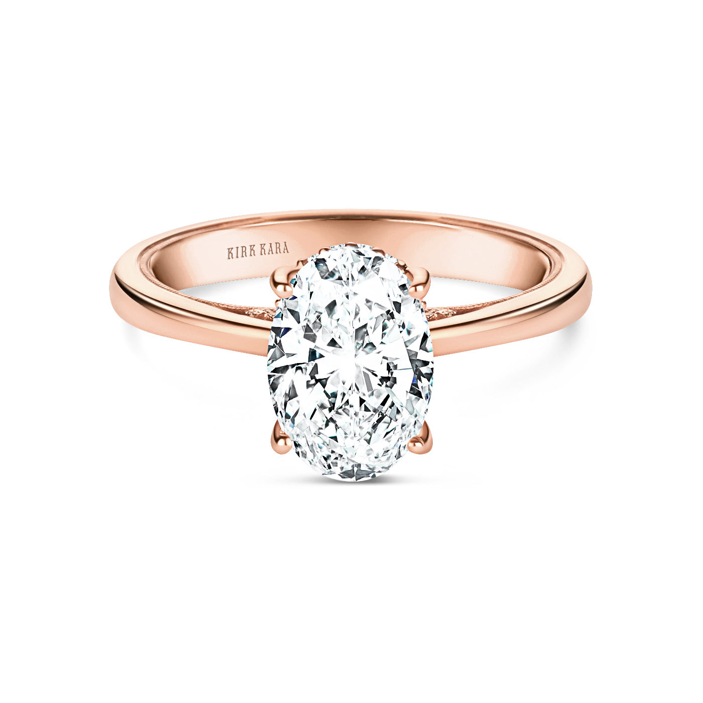 Wide Hidden Halo Classic Solitaire Engagement Ring