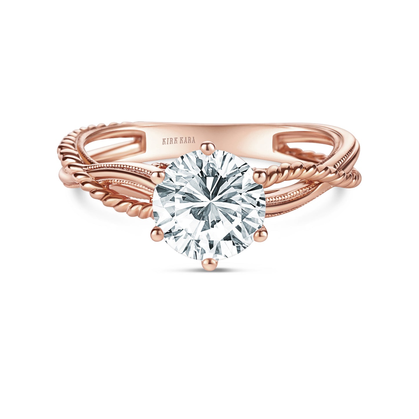 Rope Twist Milgrain Engagement Ring