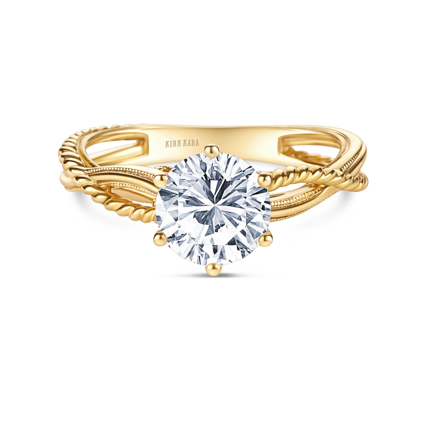 Rope Twist Milgrain Engagement Ring